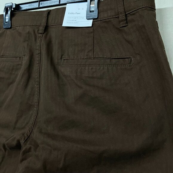 NWT Goodfellow & Co Men's 33X32 Brown Straight Leg Utility Pants Herringbone - Picture 12 of 14